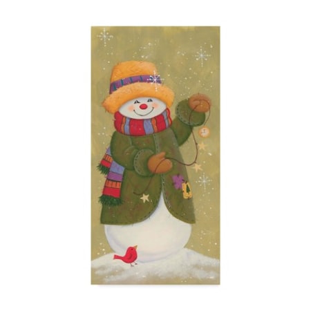 Beverly Johnston 'Snowmans Pocket Watch' Canvas Art,10x19